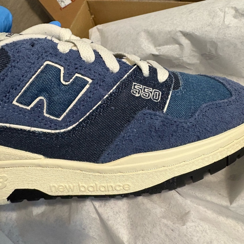 New Balance Women's 550 Denim Blue Casual Sneakers - Picture 7 of 10